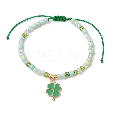 2Pcs Adjustable Nylon Cord Glass Seed Braided Bead Bracelets BJEW-JB11436-S-1