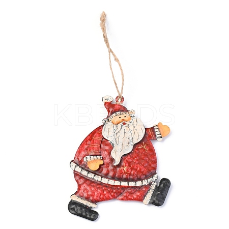 Santa Claus/Father Christmas Iron Ornaments HJEW-G013-17-1