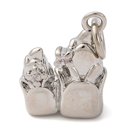 Brass Micro Pave Cubic Zirconia Pendants KK-P308-52P-1
