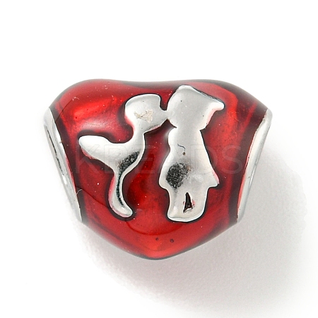 304 Stainless Steel Enamel European Beads STAS-U005-03P-1