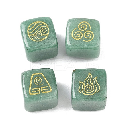 4Pcs 4 Styles Natural Green Aventurine Display Decorations G-F786-03A-05-1