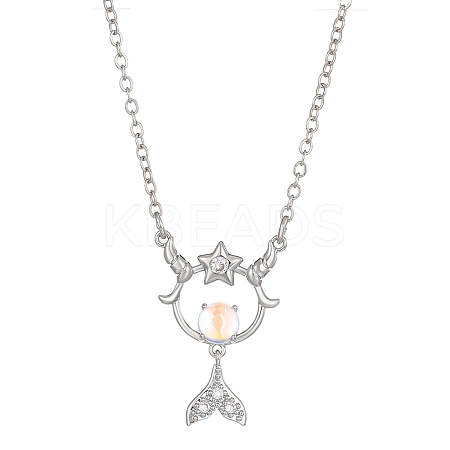 Constellation Rhinestone Pendant Necklace PW-WG94542-10-1