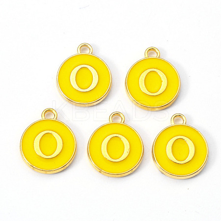 Golden Plated Alloy Enamel Charms ENAM-S118-09O-1