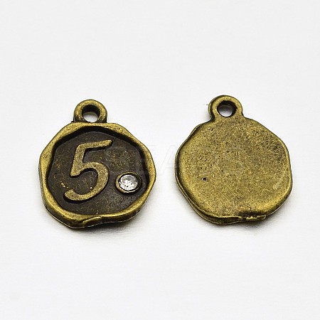 Antique Bronze Plated Alloy Rhinestone Charms LS-ALRI-J153-05-NF-1