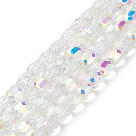 Electroplate Opaque Glass Beads GLAA-F108-10A-18-1