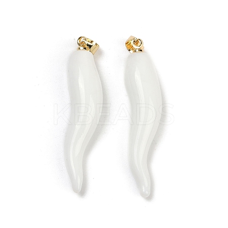 Handmade Lampwork with Brass Pendants KK-Q095-02A-06-1