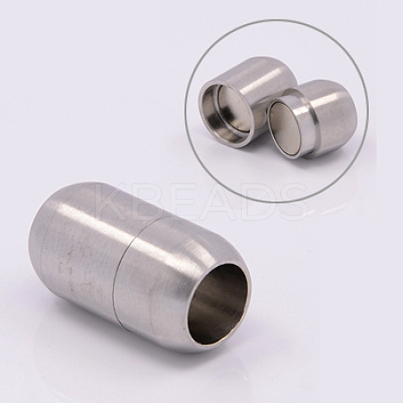 Tarnish Resistant 304 Stainless Steel Magnetic Clasps with Glue-in Ends STAS-E006-79-1