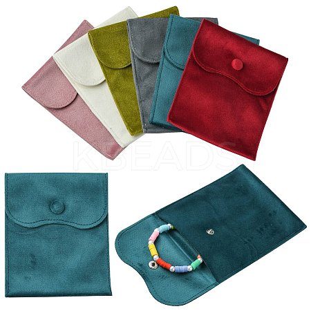 6Pcs 6 Colors Velvet Jewelry Pouches ABAG-CJ0001-04-1