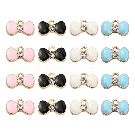 40Pcs 4 Colors Alloy Enamel Charms ENAM-CJ0002-34-1
