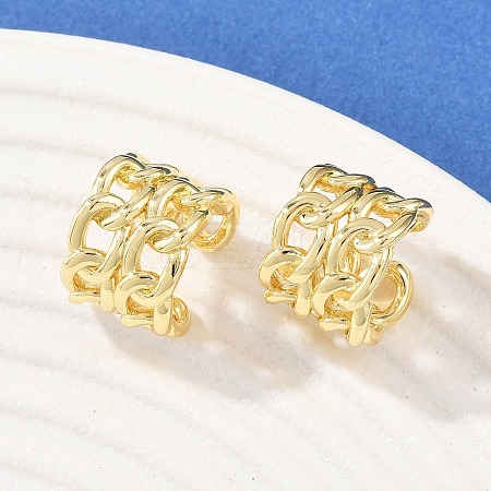 Brass Cuff Earrings EJEW-C159-02G-1