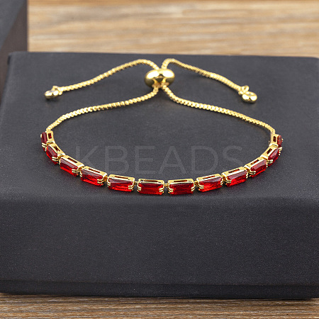Brass Micro Pave Cubic Zirconia Slider Bracelets FS-WG49F5F-03-1