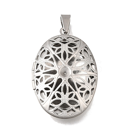 316 Stainless Steel Locket Pendants STAS-C123-01A-P-1