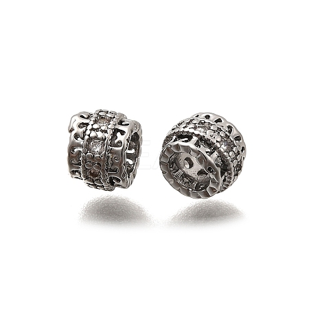 Brass Micro Pave Cubic Zirconia Beads KK-Z126-16P-1