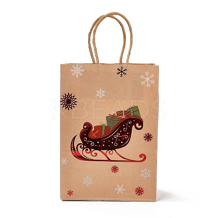 Christmas Theme Hot Stamping Rectangle Paper Bags LS-CARB-F011-02D-1