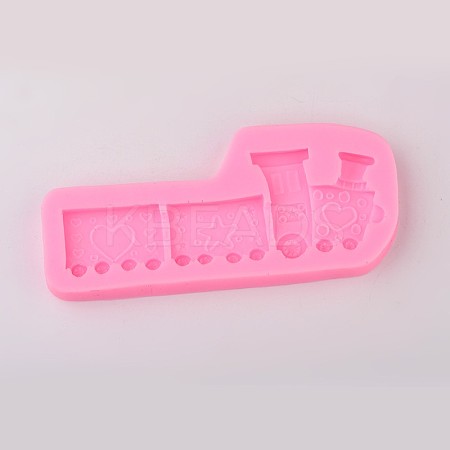 Cartoon Train Design DIY Food Grade Silicone Molds LS-AJEW-L054-65-1