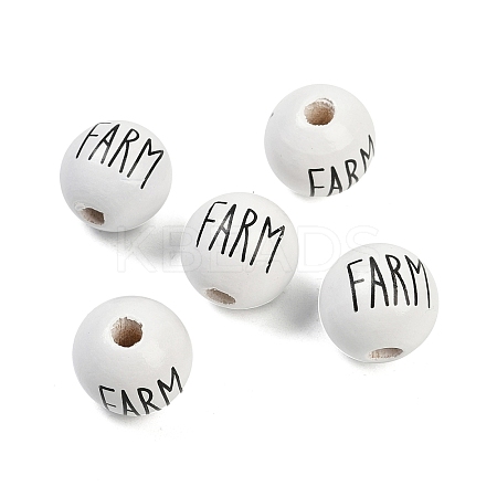 Spray Painted Wood European Beads WOOD-F017-09A-1