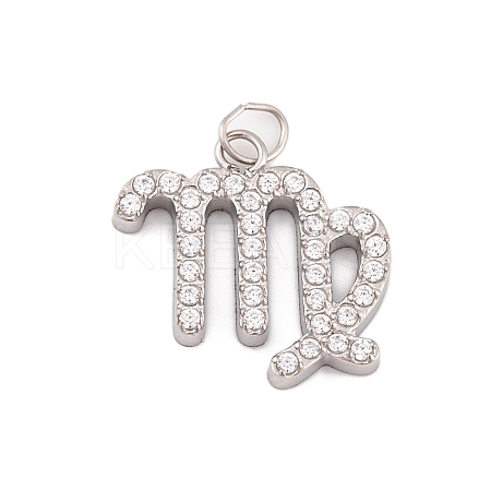 316 Stainless Steel Micro Pave Cubic Zirconia Pendants LS-STAS-K284-01B-P-1