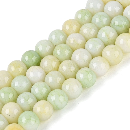 Ombre Effect Opaque Crackle Glass Beads Strands GLAA-Q106-01A-A07-1