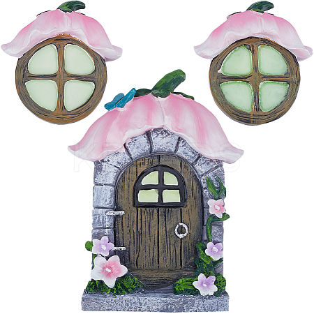 Resin Fairy Gnome Window and Door Sculpture AJEW-WH0415-95-1