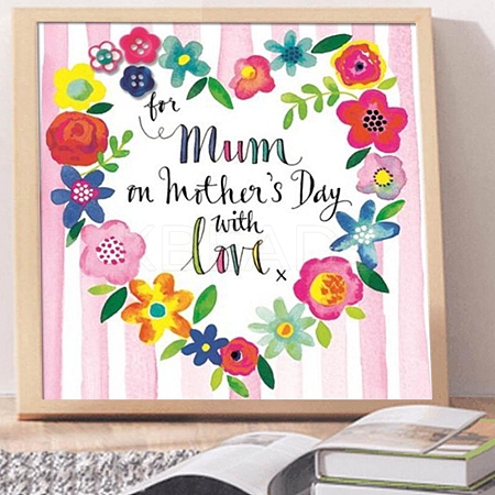 DIY Mother's Day Theme Full Drill Diamond Painting Canvas Kits DIY-G080-05-1