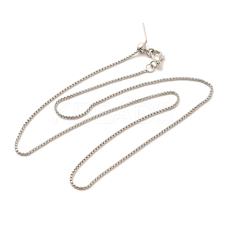 1.5mm Rack Plating Brass Box Chain Adjustable Slider Necklaces for Women Men MAK-L044-35P-1