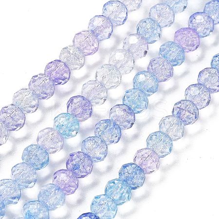 Transparent Crackle Glass Beads Strands CCG-L050-01B-08-1