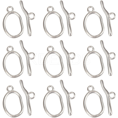 10Sets 304 Stainless Steel Toggle Clasps STAS-SC0008-84-1