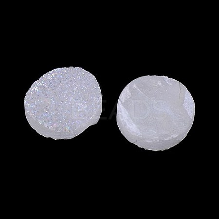Electroplate Natural Druzy Crystal Cabochons G-L047-10mm-05-1