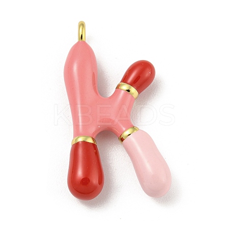 Brass Enamel Pendants KK-E093-03G-K-1