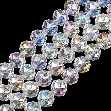 Transparent Electroplate Glass Beads Strands X-EGLA-N002-34C-B01-1