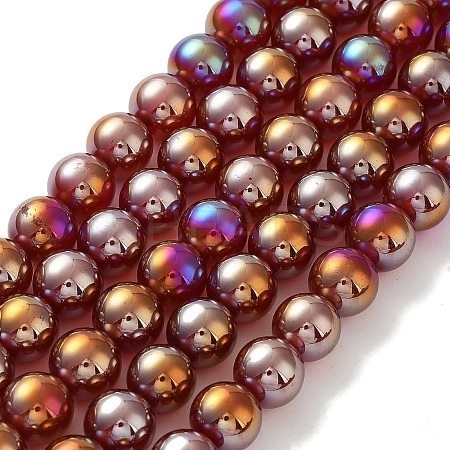 Electroplated Natural Red Agate Beads Strands G-Z038-B04-03AB-1