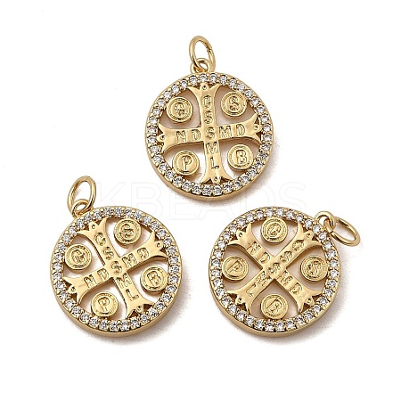 Golden Tone Brass Micro Pave Cubic Zirconia Pendants KK-I658-30B-1