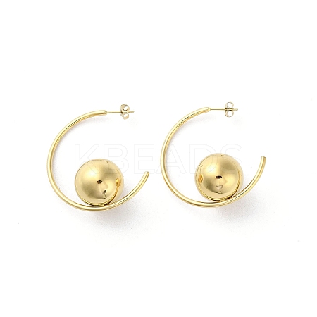 Ion Plating(IP) 304 Stainless Steel Stud Earrings EJEW-M249-02G-1