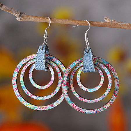 Wood Dangle Earrings FS-WG2DA7D-03-1