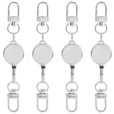 4Pcs Heavy Duty Alloy Retractable Keychain Clasps FIND-SC0016-49P-1