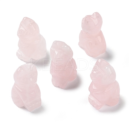 Natural Rose Quartz Carved Healing Figurines G-B062-04E-1