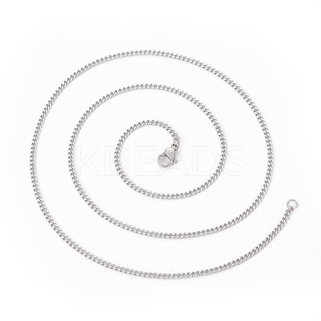 304 Stainless Steel Curb Chain Necklaces MAK-I012-X01-1