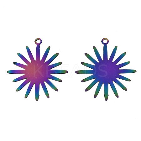 Ion Plating(IP) 201 Stainless Steel Filigree Pendants X-STAS-S118-005-1