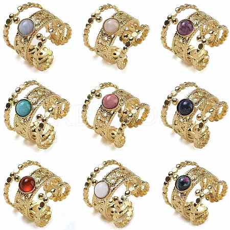 Natural & Synthetic Gemstone Finger Rings RJEW-U027-03G-1