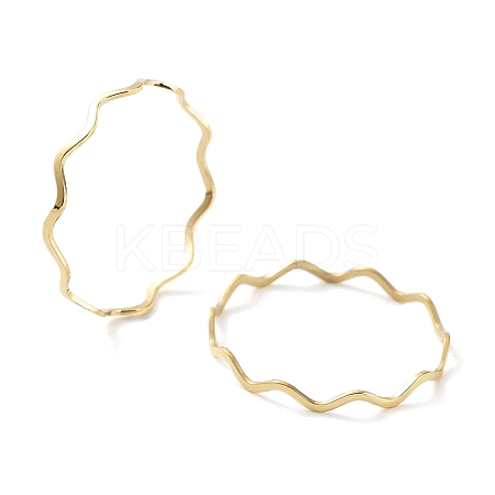 Ion Plating(IP) 304 Stainless Steel Wave Finger Rings X-RJEW-G298-01G-1