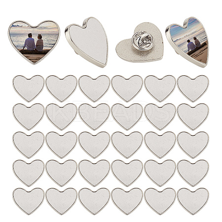 20 Sets Alloy Sublimation Blank Brooch Pin DIY-SP0003-03C-1