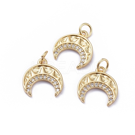 Brass Micro Pave Cubic Zirconia Pendants ZIRC-G163-13G-1