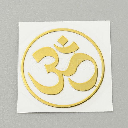 Chakra Hollow Metal Stickers STIC-WH0304-598F-06-1