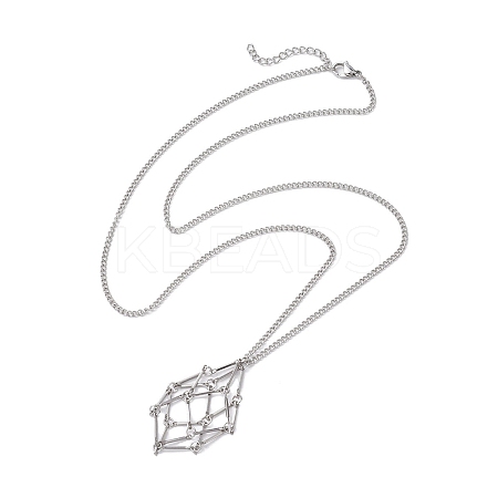 Non-Tarnish Stainless Steel Macrame Pouch Empty Stone Holder for Necklace Makings NJEW-JN04821-01-1