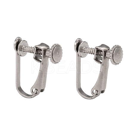 Tarnish Resistant 304 Stainless Steel Clip-on Earring Settings X-STAS-Q227-01-1