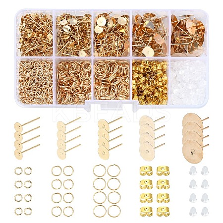 DIY Iron Stud Earring & Ear Nuts & Jump Rings Jewelry Making Findings Kits DIY-YW0010-57-1
