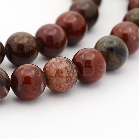 Natural Agate Round Bead Strands G-P070-68-6mm-1