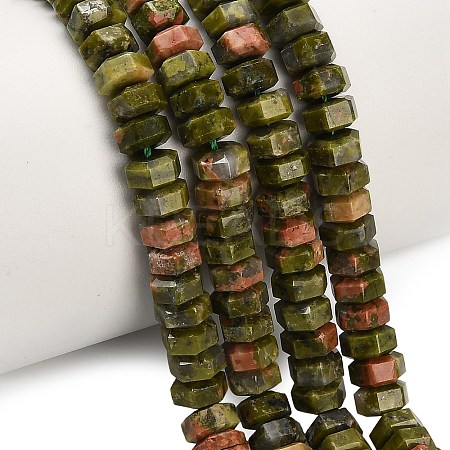 Natural Unakite Beads Strands G-G317-A15-3x6mm-1
