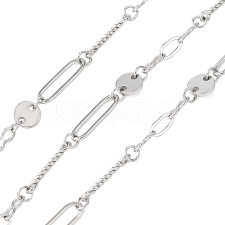 304 Stainless Steel Oval with Flat Round Link Chains CHS-H117-05P-1