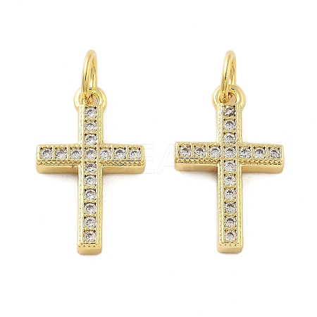 Brass Micro Pave Cubic Zirconia Pendants X1-KK-C092-21B-G-1